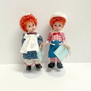 1994 Madame Alexander Mop Top Billy & Wendy 8" Doll Set With Stands & Tags